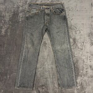 Levi's Jeans Men 32x30 Gray 501 Original Straight Fit Button Fly Cotton Denim